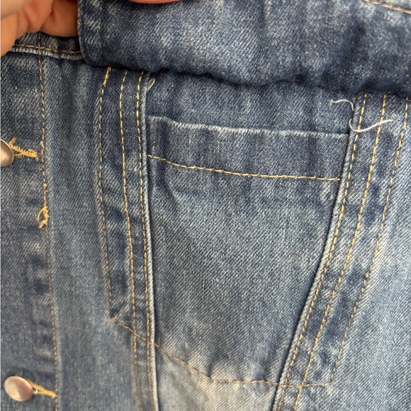 Women's Blue Denim Momcore Jacket with “Mama” Chenille Varsity Letters, Sz M - Picture 6 of 12